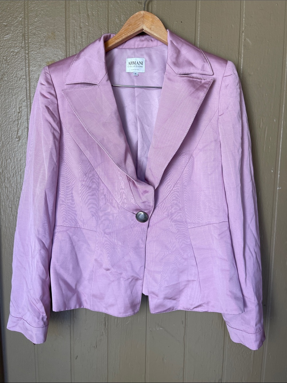 Armani Collezioni Single-Button Blazer in Pink Size 10